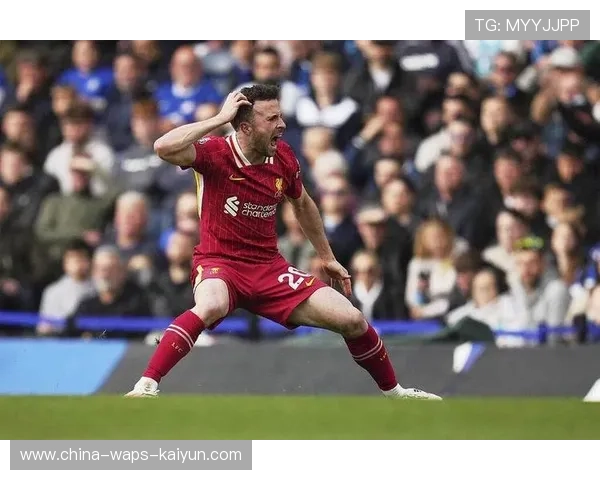 若塔在禁区弧顶接球斜射打入死角，利物浦扩大领先优势